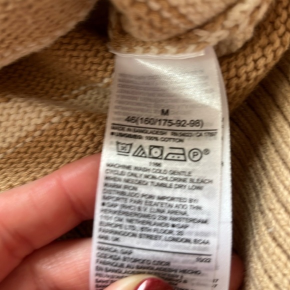 GAP 24/7 Split Hem Striped Turtleneck Sweater - Cream / White - Picture 4 of 8